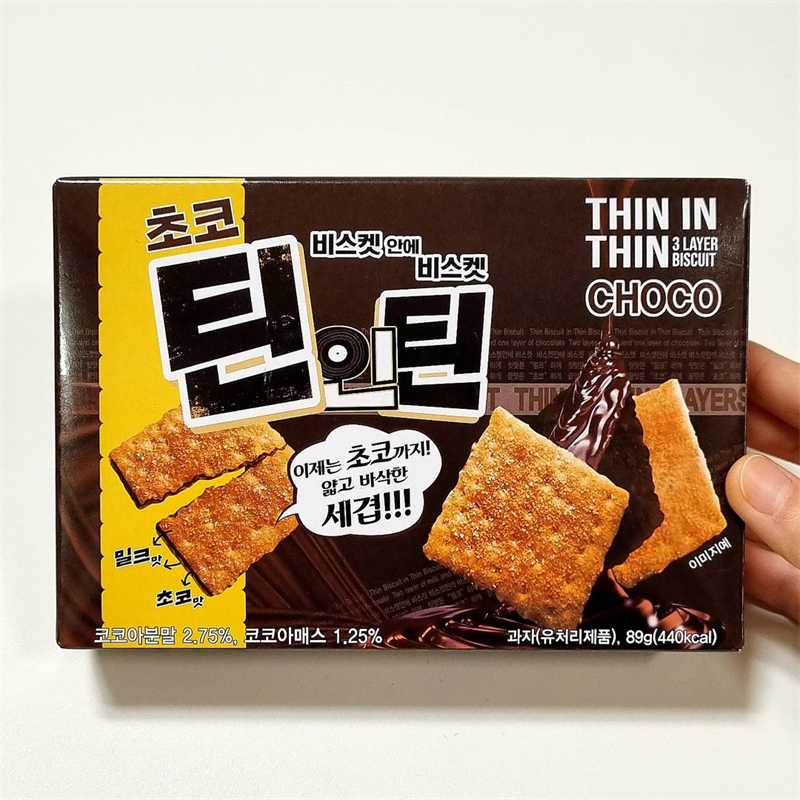 韩国进口零食LIKESKY韩式甜煎饼巧克力味叠叠脆薄脆三层酥脆饼干 - 图0