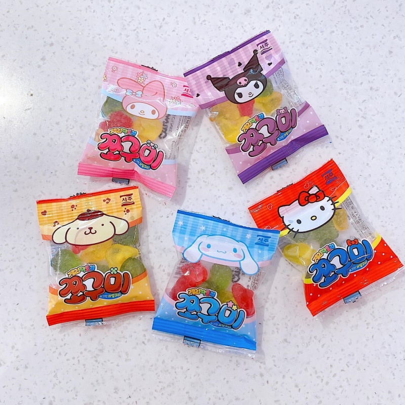 韩国进口零食西洲水果味三丽鸥卡通软糖QQ糖儿童糖果随身解馋零嘴 - 图0