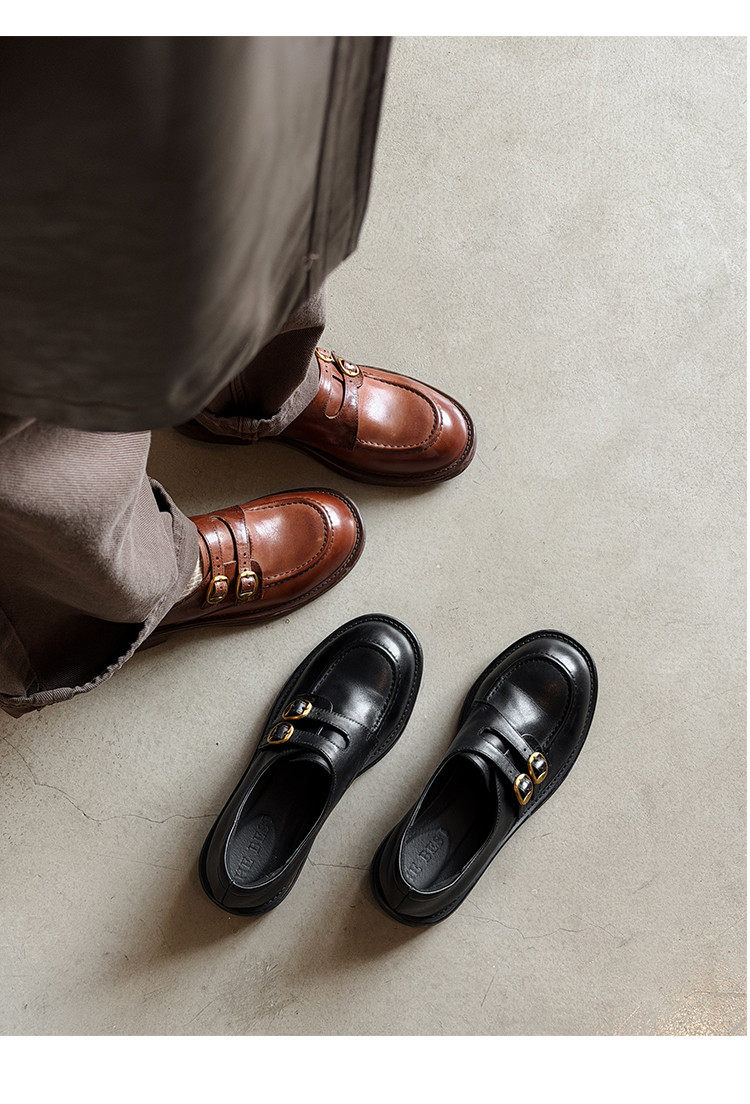 2026新款真皮复古风小个子轻便洋气高级气质百搭深口乐福单鞋,淘宝优惠券,粉丝福利购,淘宝优惠卷