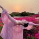 2025 Summer Super Dopamine Runaway Princess Lantern Sleeve Dance Wear Korean Holiday Fragrance Style Pink Top