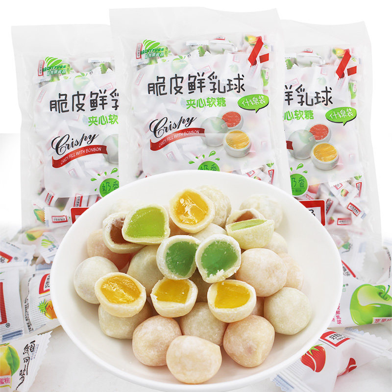 好利源脆皮500g综合口味水果鲜乳球 喜糖铺子食品糖果