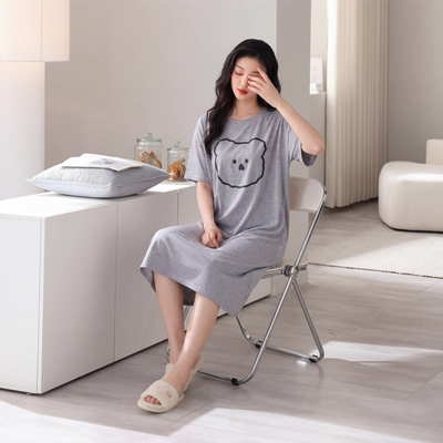芬腾可安睡裙女夏季莫代尔加肥加大码莫代尔柔软舒适可外穿睡裙