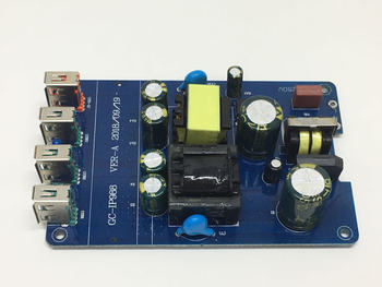 ກະດານສາກໄຟ usb 4-port ເມນບອດ 5V ໂທລະສັບມືຖືຜະລິດຕະພັນດິຈິຕອນ adapter charger switching power supply board module