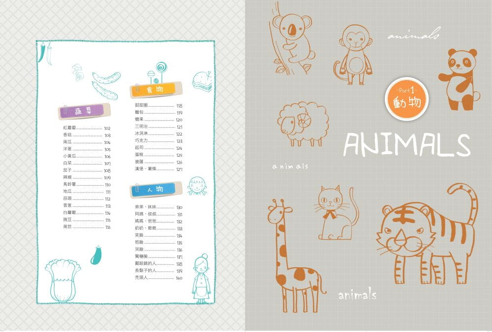 【现货】台版 132种超简单的亲子画画BOOK 动物植物天文地理食物水果图案适合初学者亲子互动手绘方法技巧艺术绘画书籍