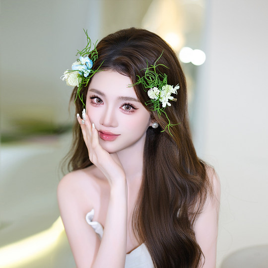 Small fresh temperament bridal headwear forest flower hair accessories new style playful niche wedding dress styling accessories