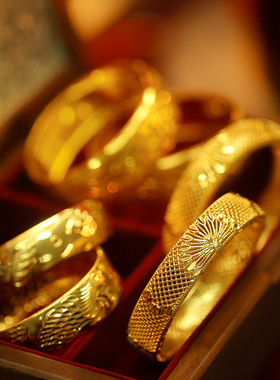 新娘原创手镯中式婚礼秀禾龙凤褂古典金色喜字凤凰奢华重工手饰品