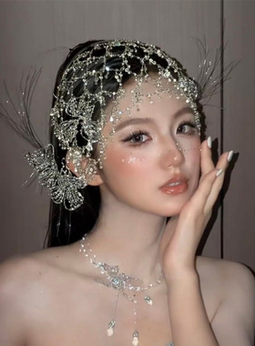 新娘头饰高级感韩系轻奢闪钻流苏发箍精致婚纱礼服造型配饰D0894