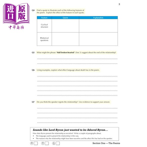 英国原版CGP GCSE English Literature AQA Poetry Guide 英语文学 诗歌选集/复习指南/练习册 Revision Workbook【中商原版】 - 图2