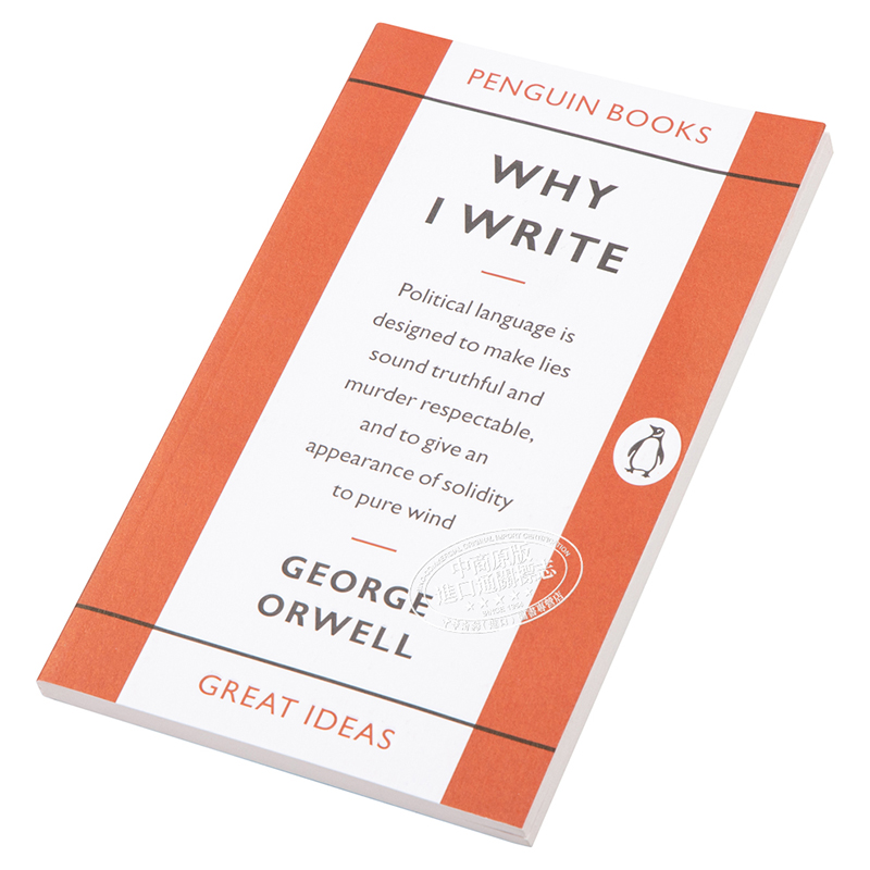 预售 乔治·奥威尔：我为什么要写作 英文原版 Penguin Great Ideas : Why I Write George Orwell【中商原版】 - 图1