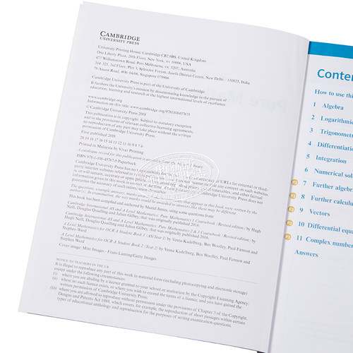 剑桥国际AS&ALEVEL教材练习册：纯数学2&3 英文原版Pure Mathematics 2 & 3 Practice Book【中商原版】 - 图2