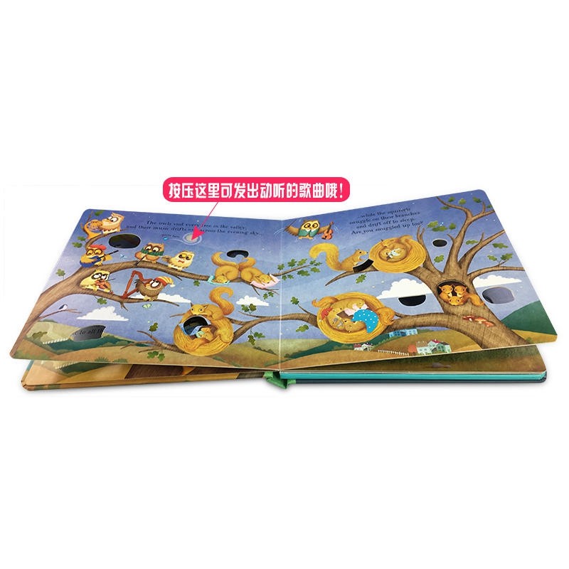 预售【中商原版】宝宝的摇篮曲英文原版 Baby's Bedtime Music Book纸板书睡前音乐绘本 36岁发声书_虎窝淘