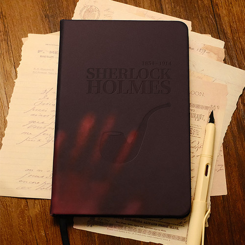 现货福尔摩斯定制主题感温变色笔记本英文原版 Sherlock Holmes阿瑟柯南道尔Conan Doyle礼品周边名句摘录原创锁线精装文创手账-图0