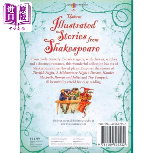 插画故事 莎士比亚 Usborne Illustrated Stories from Shakespeare 英文原版小初文学 儿童绘本故事书 精装 7岁+【中商原版】 - 图2