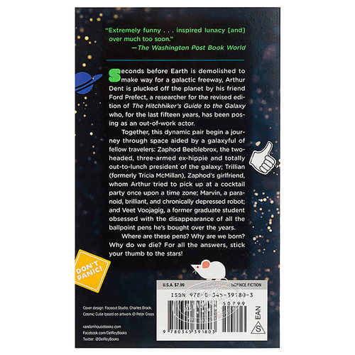 银河系搭车客指南 英文原版The Hitchhiker's Guide to the Galaxy 银河系漫游指南 Douglas Adams 科幻幽默小说 【中商原版? - 图0