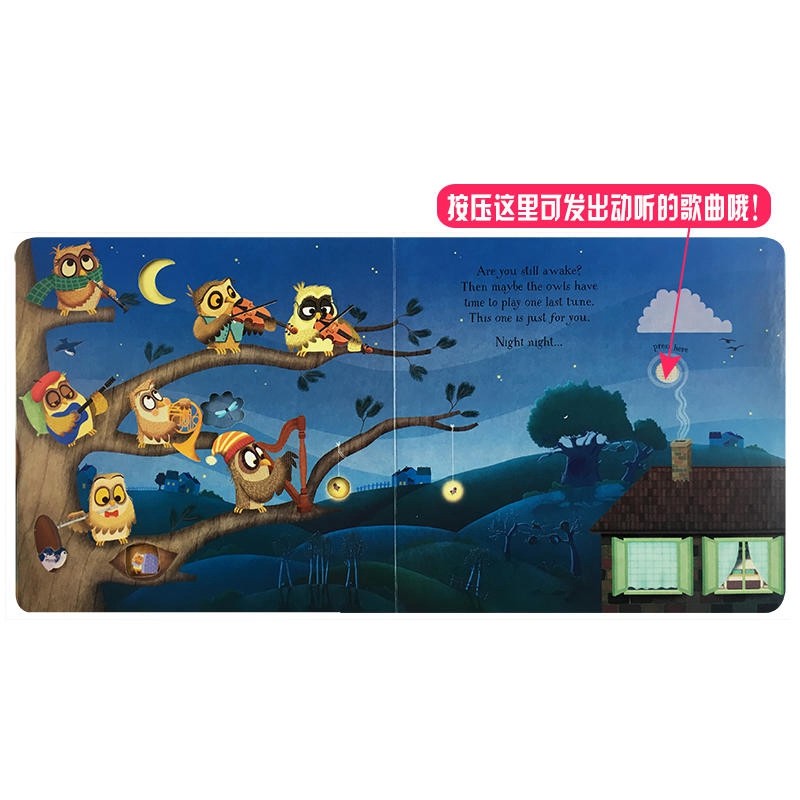 预售【中商原版】宝宝的摇篮曲英文原版 Baby's Bedtime Music Book纸板书睡前音乐绘本 36岁发声书_虎窝淘