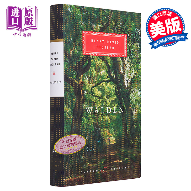 预售 瓦尔登湖 Everyman Library Classics Walden 英文原版 Henry David Thoreau 亨利 戴维 梭罗【中商原版】 - 图0