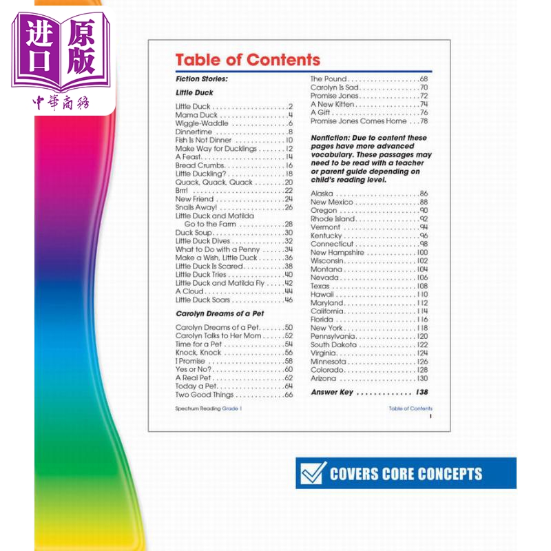 预售 光谱练习册 阅读系列 1年级 Carson Dellosa Spectrum Reading Grade 1 美国CarsonDellosa 英文原版进口教辅【中商原版】 - 图2