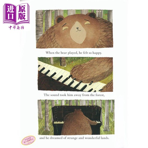 David Litchfield 系列精品绘本 The Bear and the Piano熊和钢琴 森林里的钢琴师 英文原版 亲子共读故事图画书【中商原版】 - 图3
