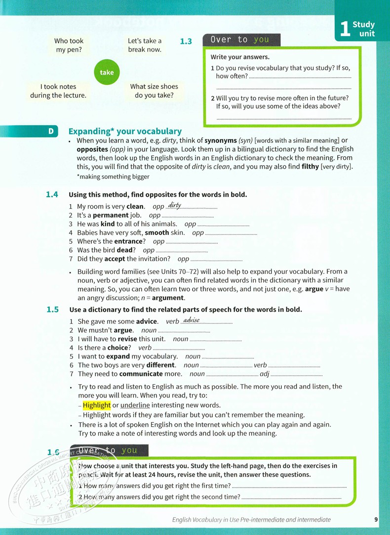 english vocabulary in use Pre-intermediate and Intermediate【中商原版】剑桥初级英语词汇英式英语配答案和电子书英?-图2