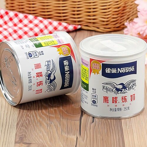 雀巢鹰唛炼奶350g*2罐含糖浓缩甜牛乳涂面包甜品奶茶原料鹰麦炼乳 - 图2