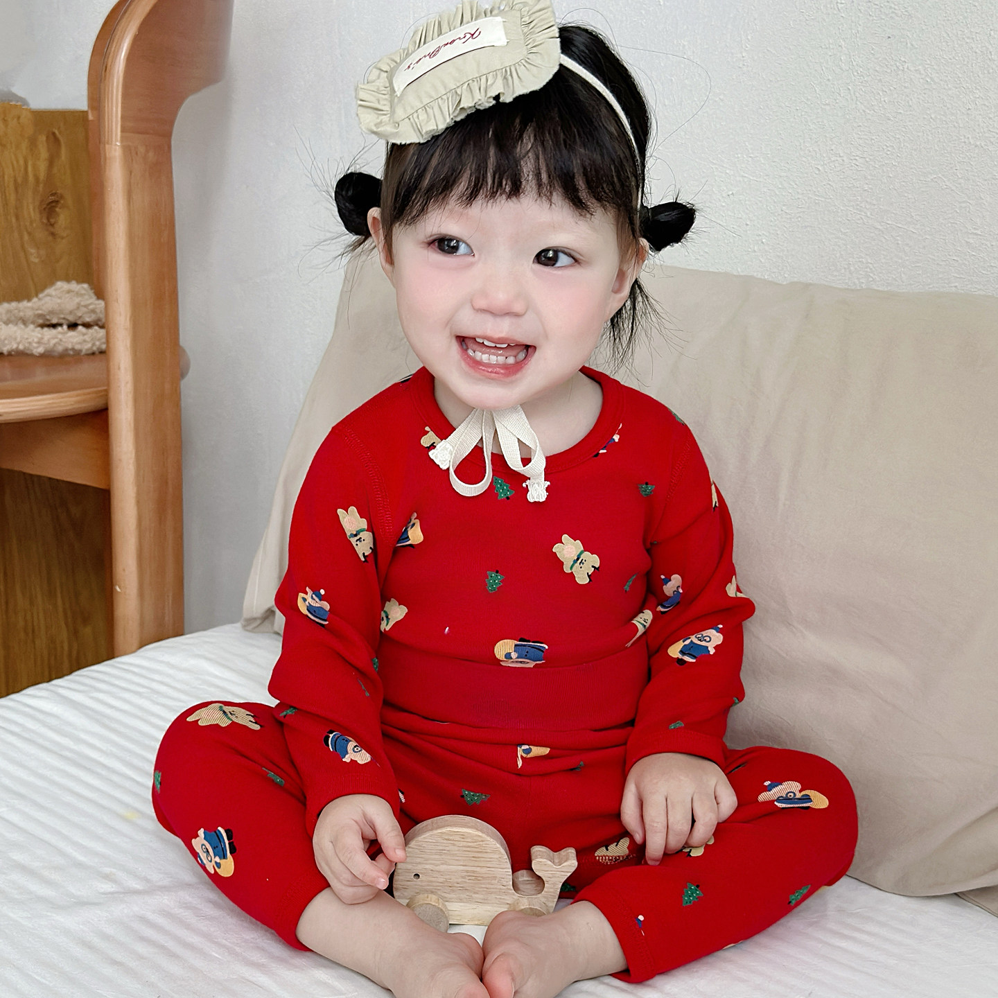 秋冬婴儿无骨高腰秋衣宝宝护肚裤纯棉儿童内衣男女童保暖红色套装,淘宝优惠券,粉丝福利购,淘宝优惠卷