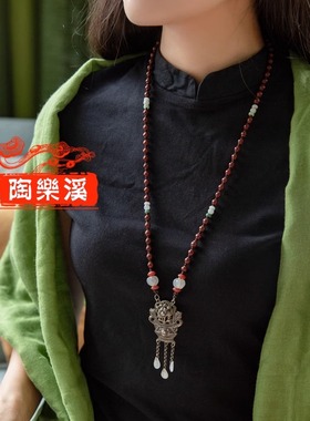 清代老银长项链陶乐溪纯银