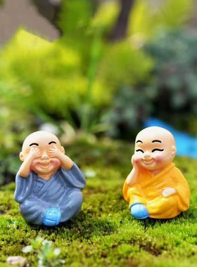 微景观摆件四款小和尚造景装饰