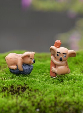 苔藓微景观顽皮树熊造景装饰摆件