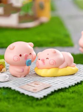创意可爱皮呦piyo小猪猪手办摆件