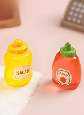 微景观仿真橘子草莓果酱罐头摆件