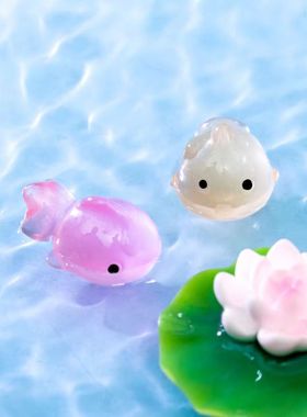 微景观创意可爱发夜光彩色小胖鱼