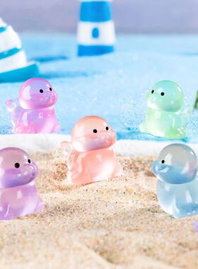 微景观可爱夜光小海狮造景摆件