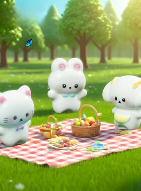 微景观创意可爱小猫兔子造景摆件