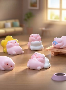 可爱云朵抱枕睡觉猪猪公仔摆件