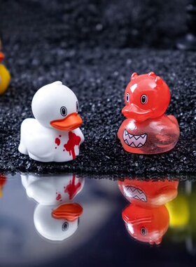 微景观万圣节恶魔幽灵小黄鸭摆件