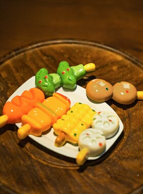 微景观仿真烧烤串串香装饰摆件