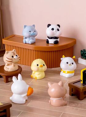 微景观创意可爱熊兔猫狗鸭子动物