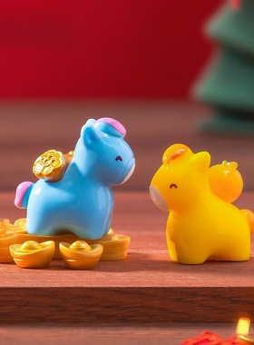马年摆件新年发财如意小马公仔