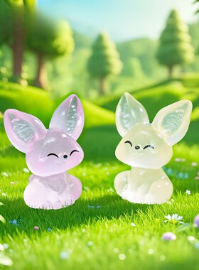 夜光耳廓狐公仔萌粒装饰造景摆件