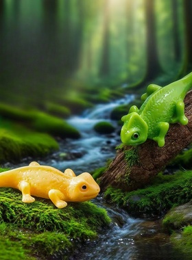 微景观写实六角龙蜥蜴公仔摆件