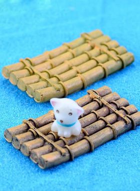 微景观竹筏造景装饰迷你摆件模型