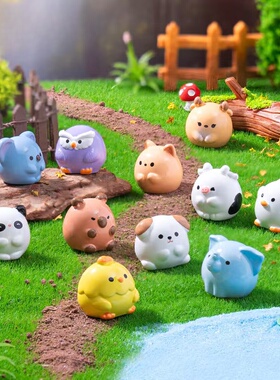 可爱圆嘟嘟熊猫水豚小动物摆件