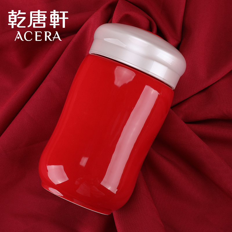 乾唐軒活瓷杯 小快樂曲線單層隨身迷你水杯 可愛陶瓷養生茶杯正品