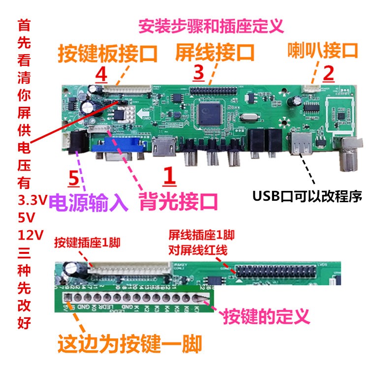 T56UA2.2 T56UA1.2a1液晶电视驱动板VS.T53UA2.2 VS.T56JA2.2主板-图1