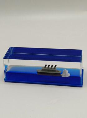 黑珍珠流体游轮泰坦尼克号漂流瓶邮轮永不翻船漂流瓶桌面小摆件