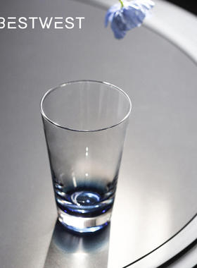 博西简约现代透明家居玻璃水杯摆件薄款家用客厅带手柄泡茶杯子