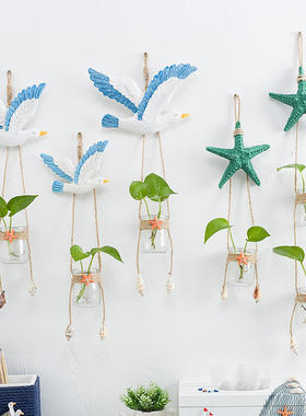 创意水培植物壁挂玻璃墙面门帘装饰绿萝小吊瓶小清新挂饰花瓶