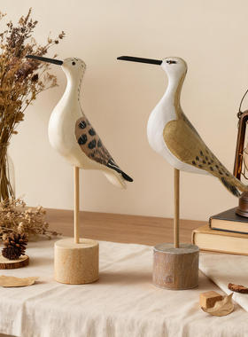 地中海长尾鸟装饰海鸥海鸟样板房房儿童电视柜家居隔板模型摆件