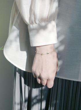 橄榄石葡萄石绿玛瑙日系手链