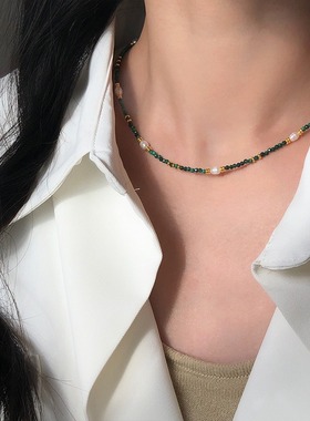 VividEon珍珠925银锁骨链女项链